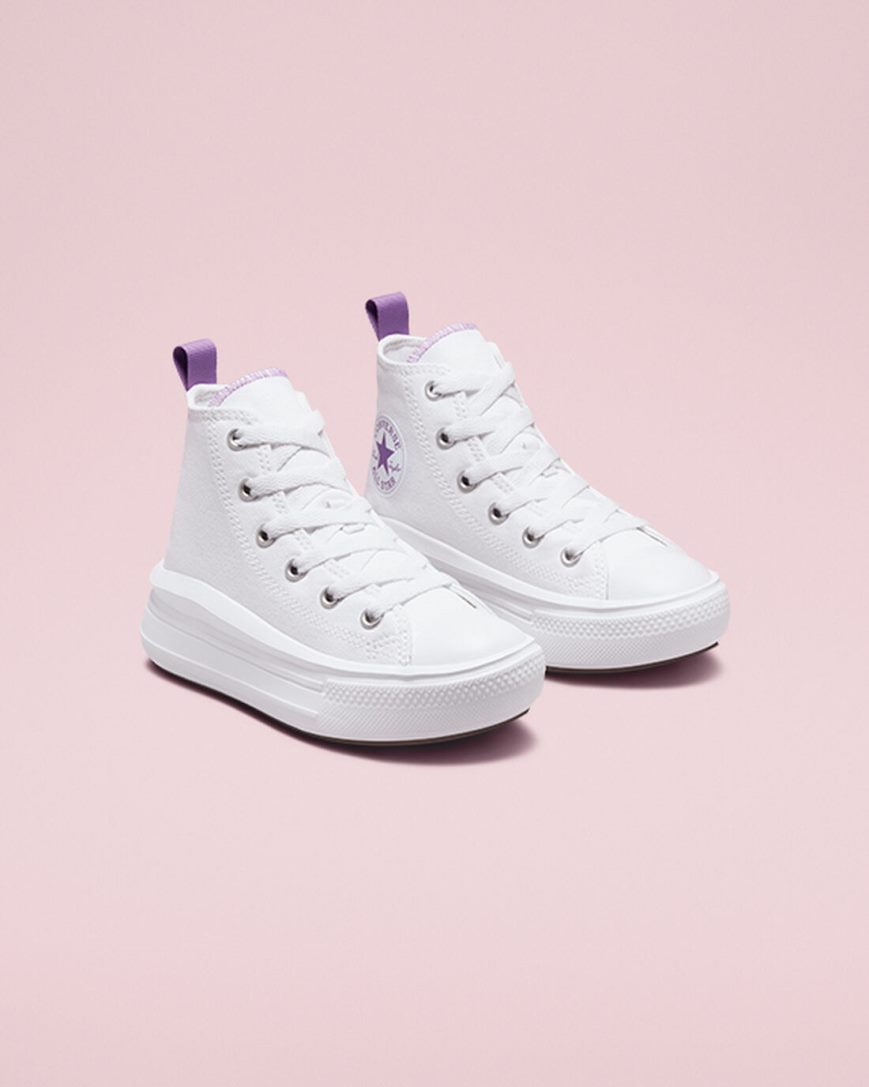 Topanky Na Platforme Converse Chuck Taylor All Star Move Vysoke Dievcenske Biele Nachový Biele | SK QN5ZD6